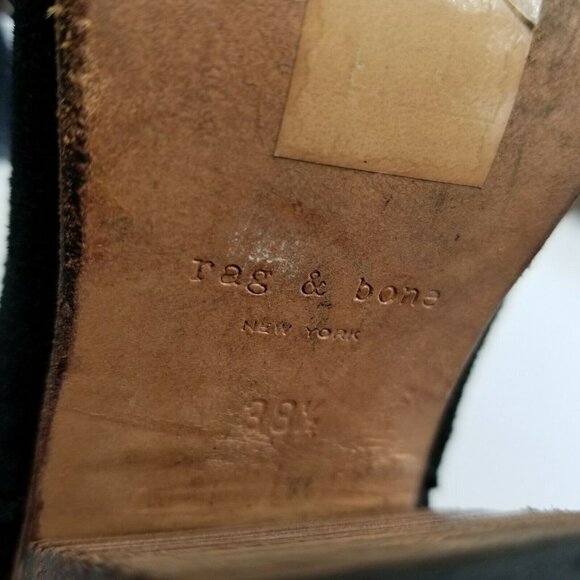 Rag & Bone Womens Margot Black Suede Block Heel Ankle Booties Size US 8 EUR 38.5 - Picture 6 of 7